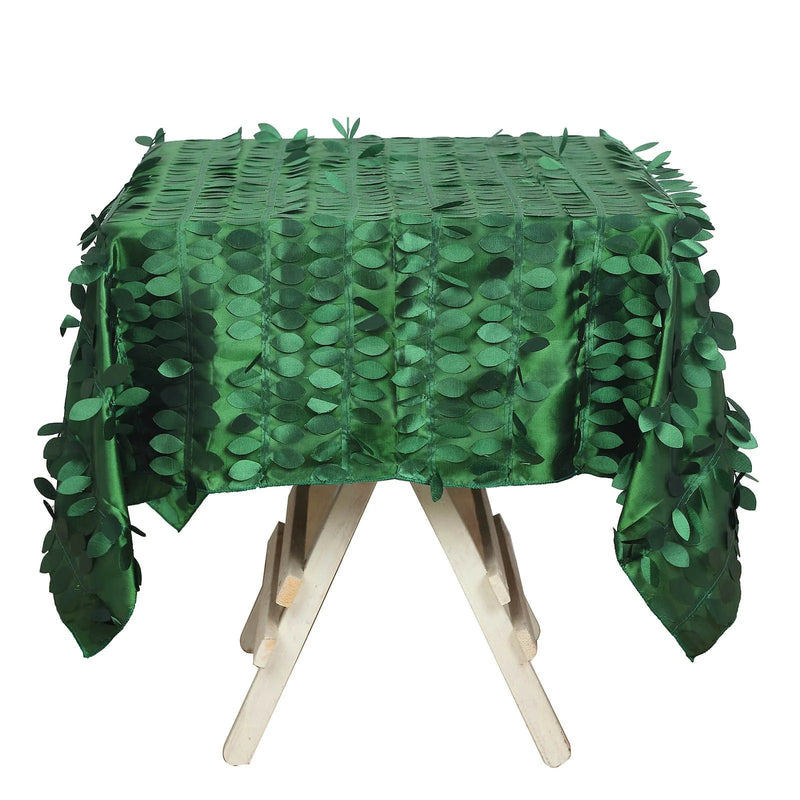 54" x 54" Taffeta Square Tablecloth with 3D Leaves Petals Design