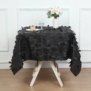 54" x 54" Taffeta Square Tablecloth with 3D Leaves Petals Design