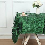 54" x 54" Taffeta Square Tablecloth with 3D Leaves Petals Design