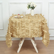 54" x 54" Taffeta Square Tablecloth with 3D Leaves Petals Design