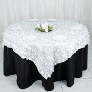 54" x 54" Taffeta Square Tablecloth with 3D Leaves Petals Design