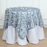 54" x 54" Taffeta Square Tablecloth with 3D Leaves Petals Design