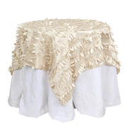54" x 54" Taffeta Square Tablecloth with 3D Leaves Petals Design TAB_LEAF_5454_081