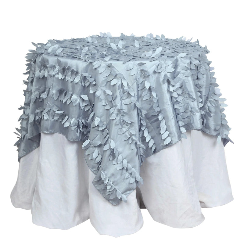 54" x 54" Taffeta Square Tablecloth with 3D Leaves Petals Design TAB_LEAF_5454_086