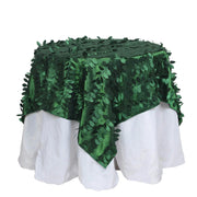 54" x 54" Taffeta Square Tablecloth with 3D Leaves Petals Design TAB_LEAF_5454_GRN