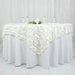 54" x 54" Taffeta Square Tablecloth with 3D Leaves Petals Design TAB_LEAF_5454_IVR