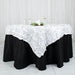 54" x 54" Taffeta Square Tablecloth with 3D Leaves Petals Design TAB_LEAF_5454_WHT