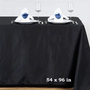 54" x 96" Polyester Rectangular Tablecloth - Black TAB_5496_BLK_POLY