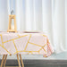 54"x54" Polyester Square Table Overlay with Metallic Geometric Pattern - Blush with Gold TAB_FOIL_5454_046_G