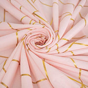 54"x54" Polyester Square Table Overlay with Metallic Geometric Pattern - Blush with Gold TAB_FOIL_5454_046_G