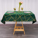 54"x54" Polyester Square Table Overlay with Metallic Geometric Pattern - Hunter Green with Gold TAB_FOIL_5454_HUNT_G
