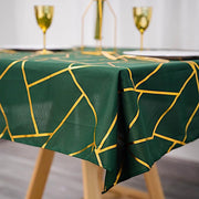 54"x54" Polyester Square Table Overlay with Metallic Geometric Pattern