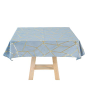 54"x54" Polyester Square Table Overlay with Metallic Geometric Pattern