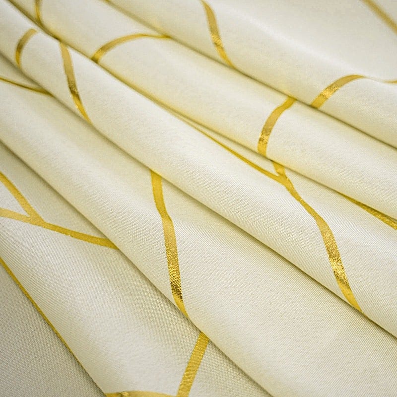 54"x54" Polyester Square Table Overlay with Metallic Geometric Pattern