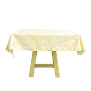 54"x54" Polyester Square Table Overlay with Metallic Geometric Pattern