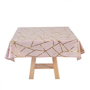54"x54" Polyester Square Table Overlay with Metallic Geometric Pattern