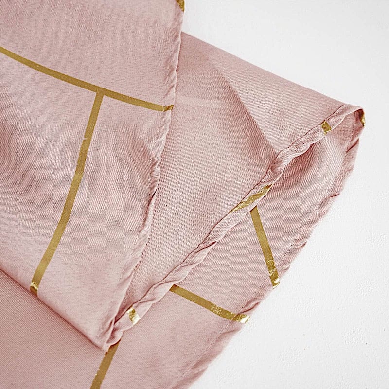 54"x54" Polyester Square Table Overlay with Metallic Geometric Pattern