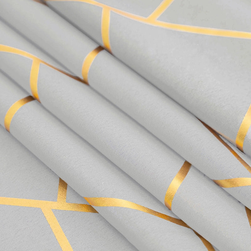 54"x54" Polyester Square Table Overlay with Metallic Geometric Pattern