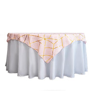 54"x54" Polyester Square Table Overlay with Metallic Geometric Pattern TAB_FOIL_5454_046_G