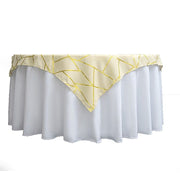 54"x54" Polyester Square Table Overlay with Metallic Geometric Pattern TAB_FOIL_5454_081_G