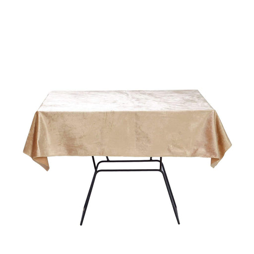 54"x54" Premium Velvet Square Table Overlay - Champagne TAB_VEL_5454_CHMP