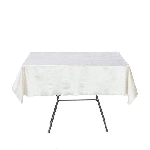 54"x54" Premium Velvet Square Table Overlay - Ivory TAB_VEL_5454_IVR