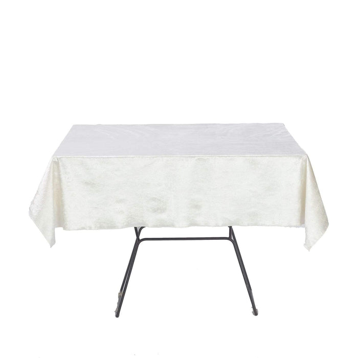 54"x54" Premium Velvet Square Table Overlay - Ivory TAB_VEL_5454_IVR