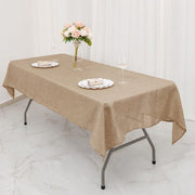 54"x96" Rectangular Faux Burlap Polyester Tablecloth - Natural TAB_JUTE03_5496_NAT