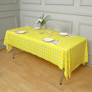 54x108" Checkered Disposable Plastic Table Cover Tablecloth