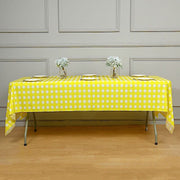 54x108" Checkered Disposable Plastic Table Cover Tablecloth