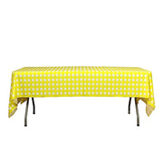 54x108" Checkered Disposable Plastic Table Cover Tablecloth