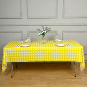 54x108" Checkered Disposable Plastic Table Cover Tablecloth