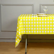 54x108" Checkered Disposable Plastic Table Cover Tablecloth