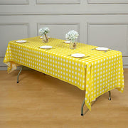 54x108" Checkered Disposable Plastic Table Cover Tablecloth