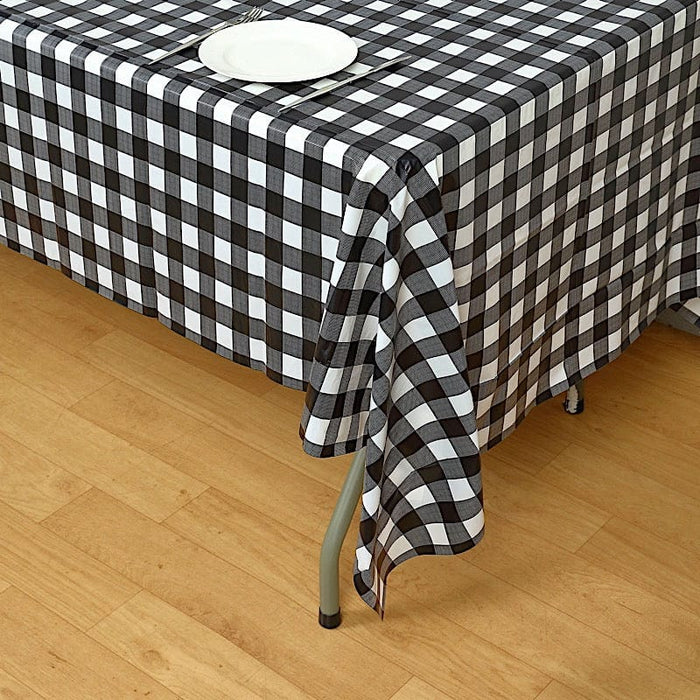 54x108" Checkered Disposable Plastic Table Cover Tablecloth TAB_PVC_CHK02_001