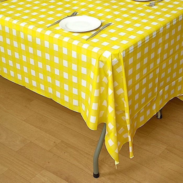 54x108" Checkered Disposable Plastic Table Cover Tablecloth TAB_PVC_CHK02_026