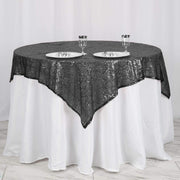 54x54" Sequined Square Tablecloth - Black TAB_02_5454_BLK