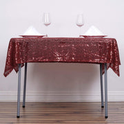 54x54" Sequined Square Tablecloth - Burgundy TAB_02_5454_BURG