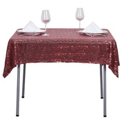 54x54" Sequined Square Tablecloth - Burgundy TAB_02_5454_BURG
