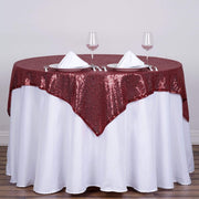 54x54" Sequined Square Tablecloth - Burgundy TAB_02_5454_BURG