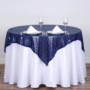 54x54" Sequined Square Tablecloth - Navy Blue TAB_02_5454_NAVY