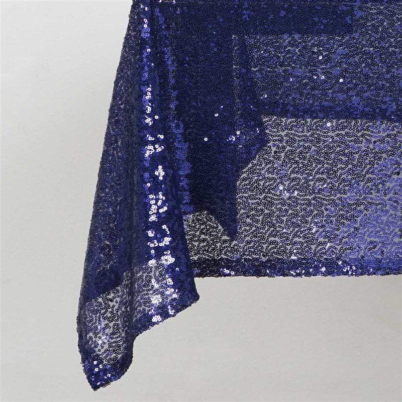 54x54" Sequined Square Tablecloth - Navy Blue TAB_02_5454_NAVY