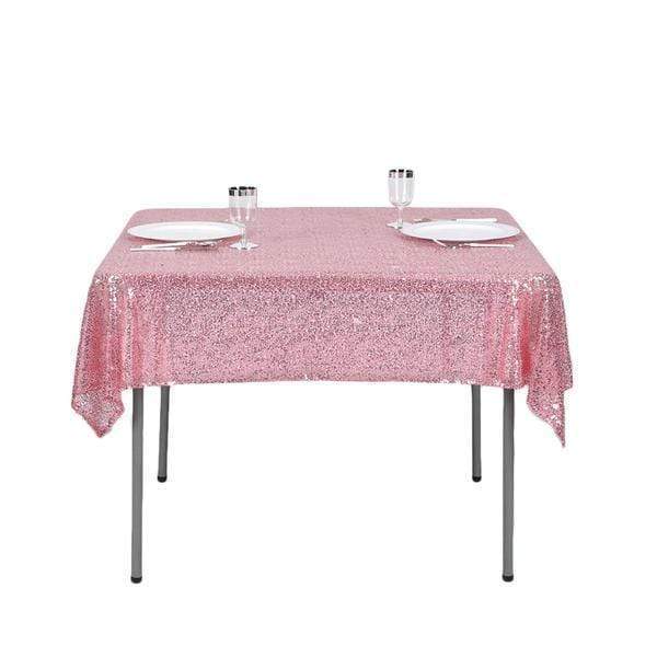 54x54" Sequined Square Tablecloth - Pink TAB_02_5454_PINK
