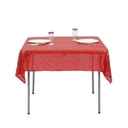 54x54" Sequined Square Tablecloth - Red TAB_02_5454_RED