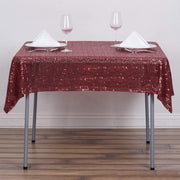54x54" Sequined Square Tablecloth - Burgundy TAB_02_5454_BURG