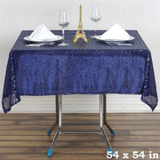 54x54" Sequined Square Tablecloth - Navy Blue TAB_02_5454_NAVY