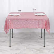 54x54" Sequined Square Tablecloth - Pink TAB_02_5454_PINK