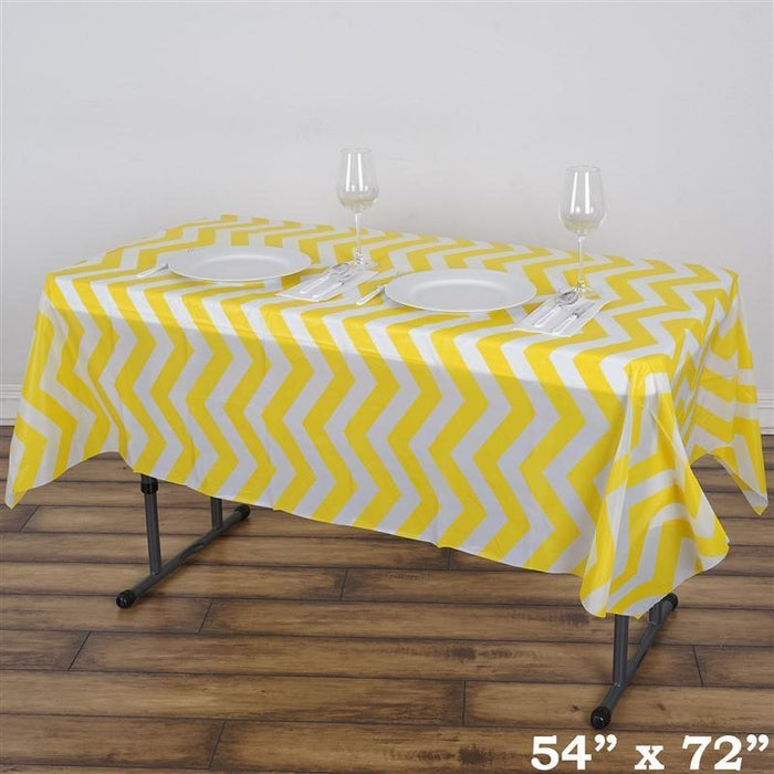 54x72" Chevron Disposable Plastic Table Cover Tablecloth