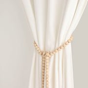 55" Wood Bead Chain with Tassels Hanging Garland - Cream BEAD_WOD01_5_CRM