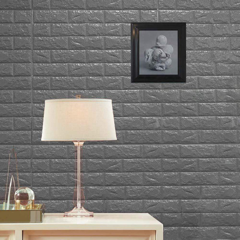 58 sq ft Faux Brick 3D Peel and Stick Wall Panels WLL_FOAM01_SILV